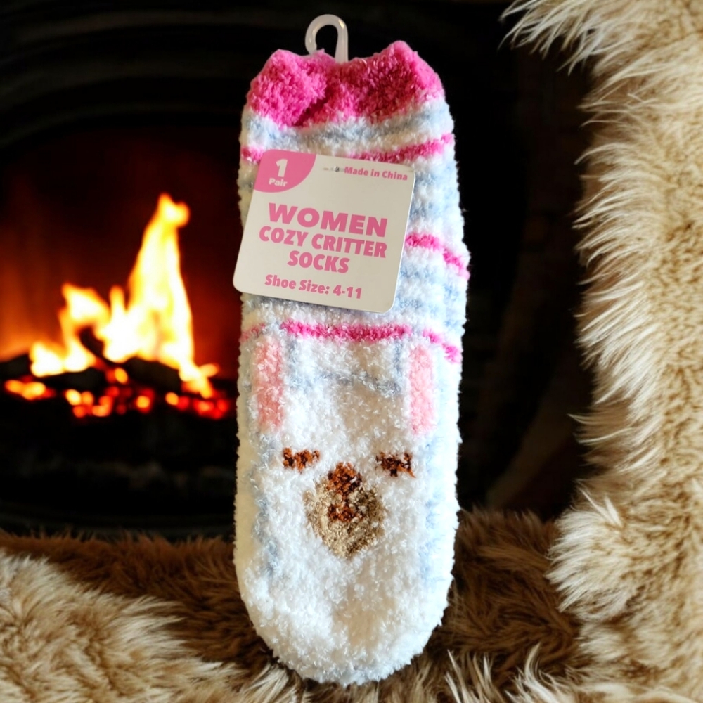 NWT Women Cozy Critter Fleece Lined Socks Shoe Sz 4-11